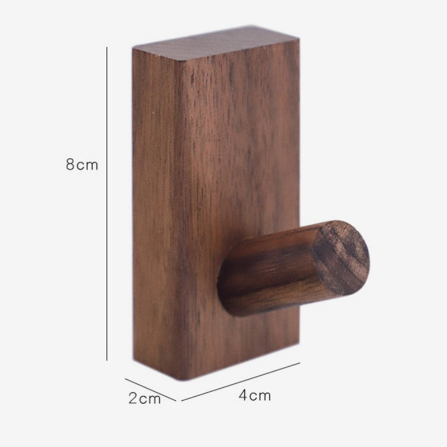 modern wooden wall mounted hooks walnut coat plants towel hanger hooks hat towel hanger hooks (set of 4)