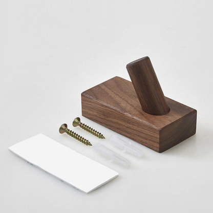 modern wooden wall mounted hooks walnut coat plants towel hanger hooks hat towel hanger hooks (set of 4)
