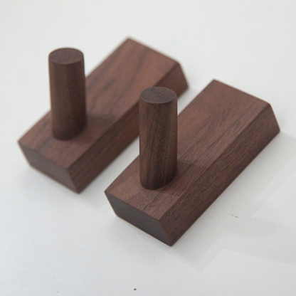 modern wooden wall mounted hooks walnut coat plants towel hanger hooks hat towel hanger hooks (set of 4)