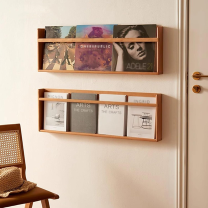 carpentray display rack magazine rack home office magazine rack/brochure holder wall, 3 tier wooden bookshelf booklet display stand, living room bedroom storage organizer ( size : 90x30x7cm/35.4x11.8x2.8inch )