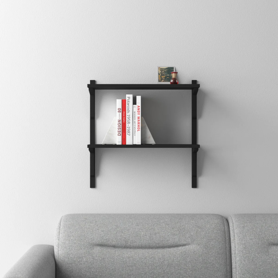2 piece poplar tiered shelf boxy wooden wall shelf, home decor items wall mounted book shelf
