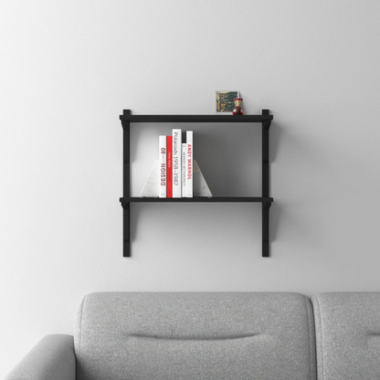 2 piece poplar tiered shelf boxy wooden wall shelf, home decor items wall mounted book shelf