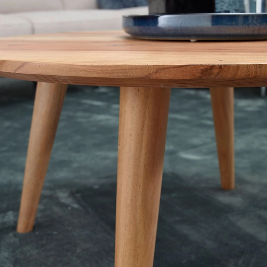 Carpentray Solid Wood Center Table With 4 Stable Round Legs