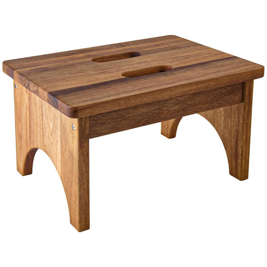Carpentray Wooden Step Stool, One Step Stools for Adults, 9'' Small Kitchen Stepping Stool,Heavy Duty Beside Step Stools