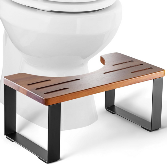 Carpentray Wood Toilet Stool with Strong Steel Frame for Potty Training, 7 Inch Bathroom Step,