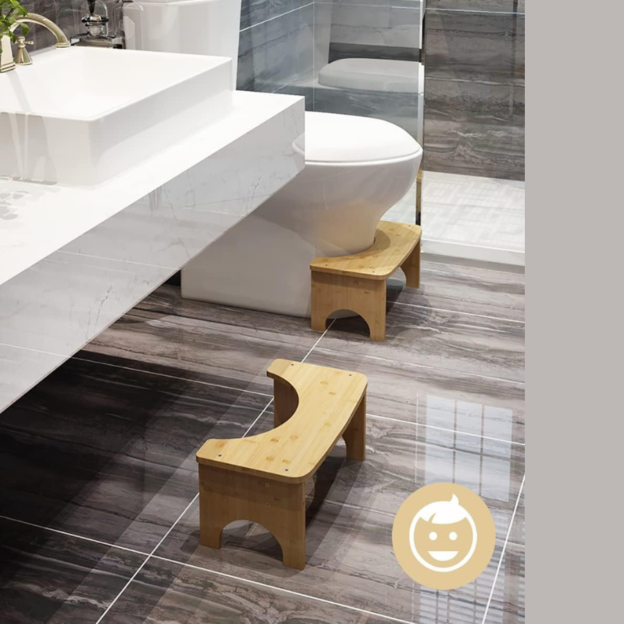 Carpentray Toilet Stool for Adults, 6.5" Toilet Stool Squat Adult Kids, Portable Simple Curve Squat Toilet Potty Stool
