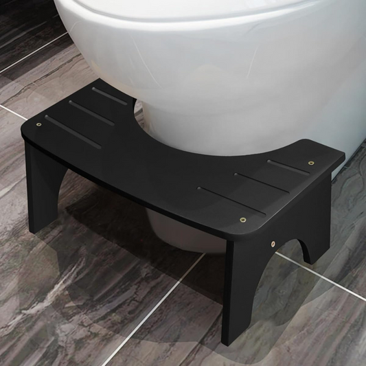 Carpentray Toilet Stool, 7" Toilet Stool Squat Adult, Non-Slip Poop Stool for Bathroom (Black)