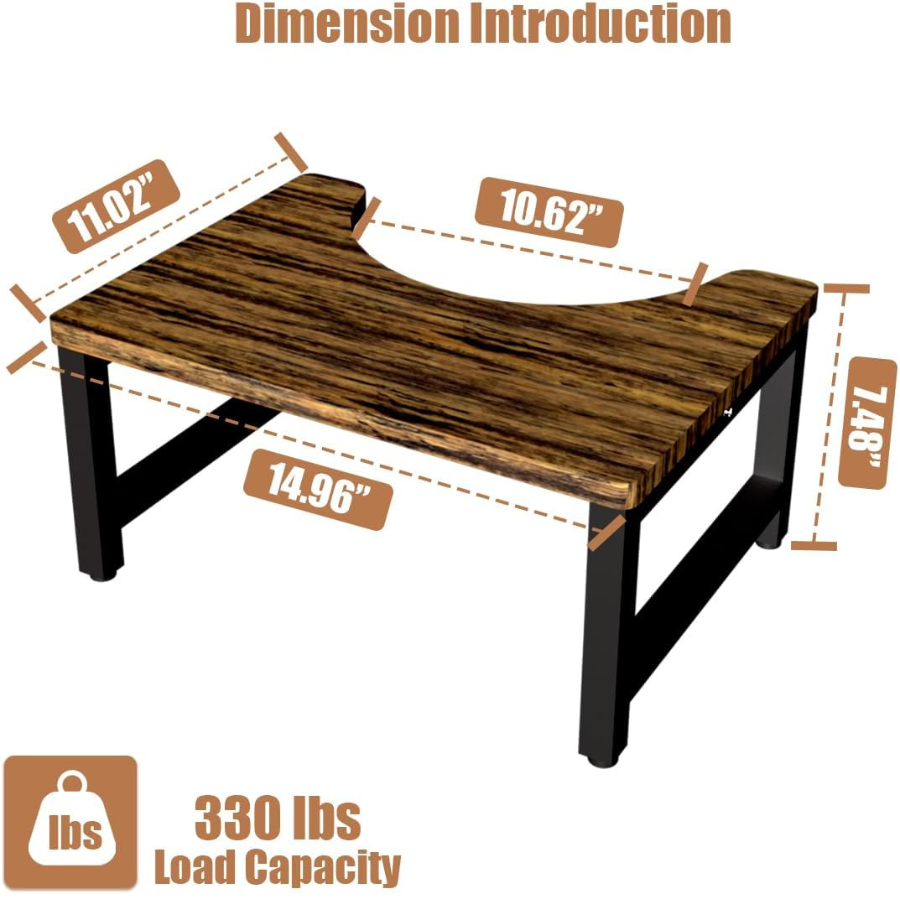 carpentray 7 inch height bathroom toilet stool, versatile stool