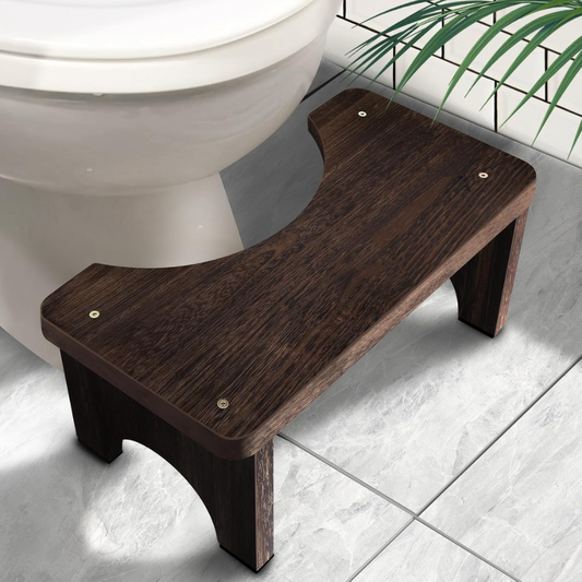 Carpentray Wood Toilet Stool Squat Adult, Poop Stool for Bathroom Adults, Portable Toilet Potty Stool for Adults, 7 Inch Height