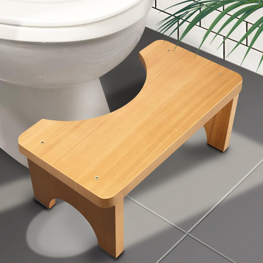 Carpentray Toilet Stool Squat Adult, Wood Poop Stool for Bathroom Adults, Portable Toilet Potty Stool for Adults, 7 Inch Height