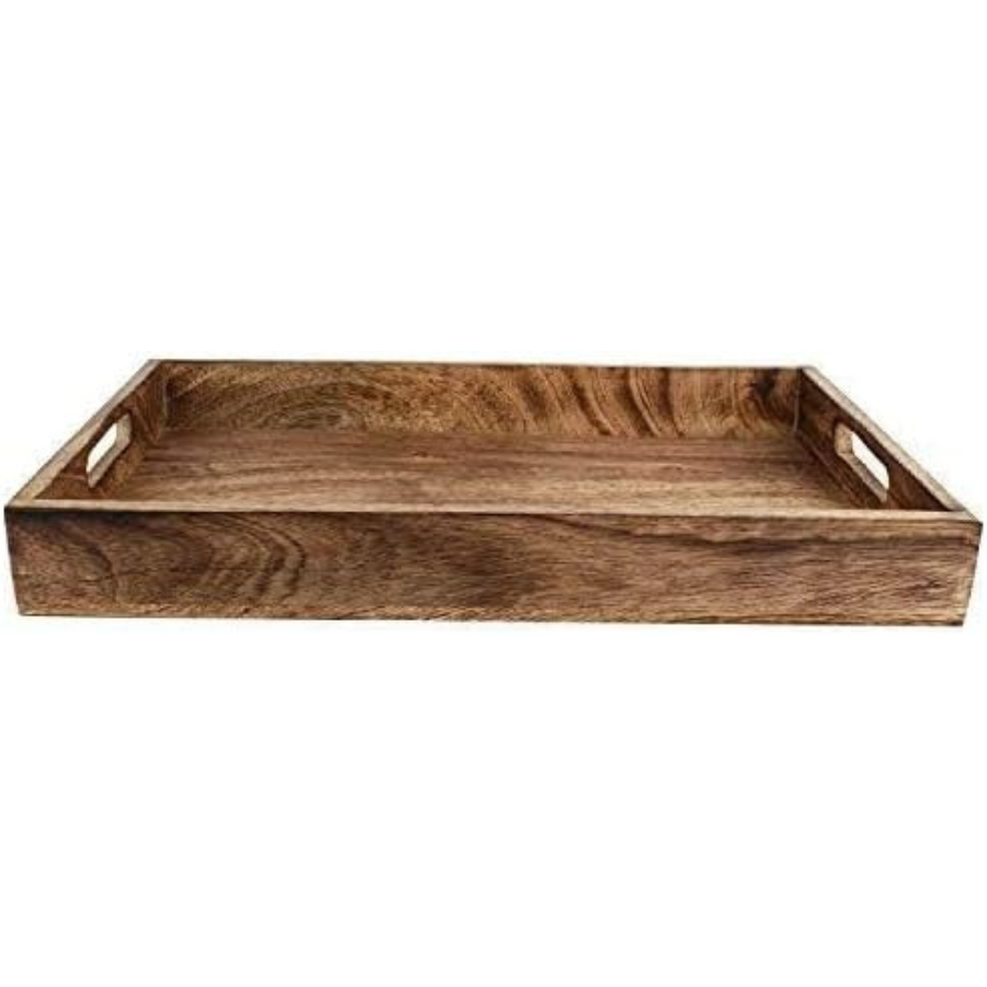 Carpentray Classic Wooden Tray – Medium 15" Serving Tray for Kitchen, Dining, and Home Use