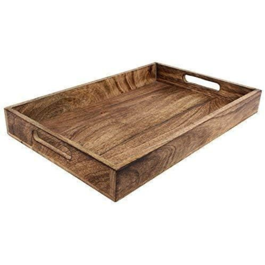 carpentray classic wooden tray – medium 15" serving tray for kitchen, dining, and home use