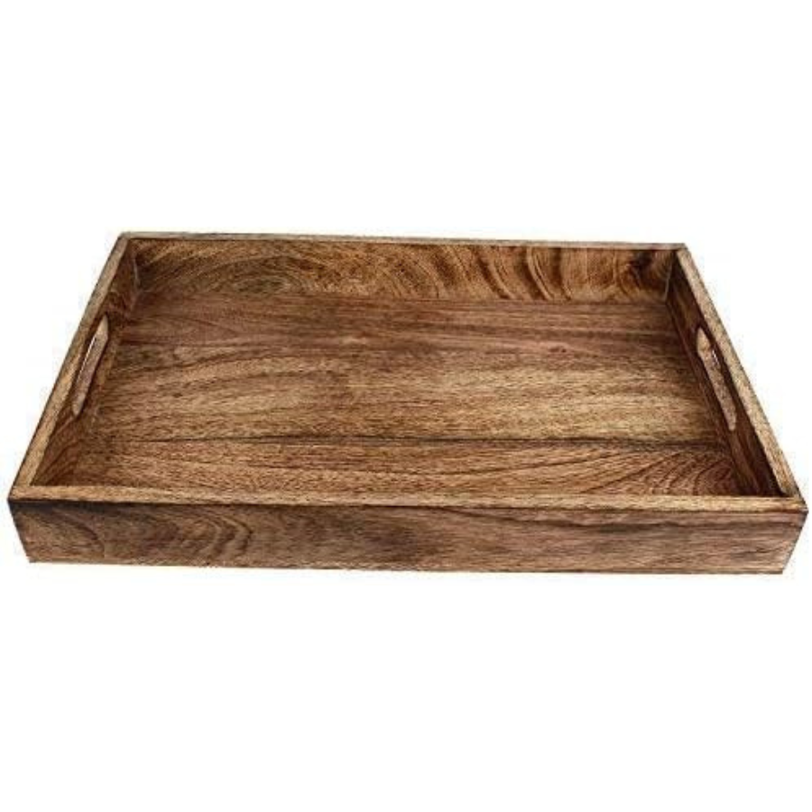 carpentray classic wooden tray – medium 15" serving tray for kitchen, dining, and home use