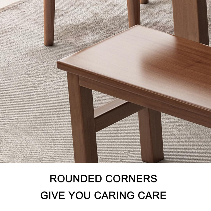 Carpentray Dining Wood Bench Seat, Kitchen Bench Chair with Rounded Corner, End of Bed Bench