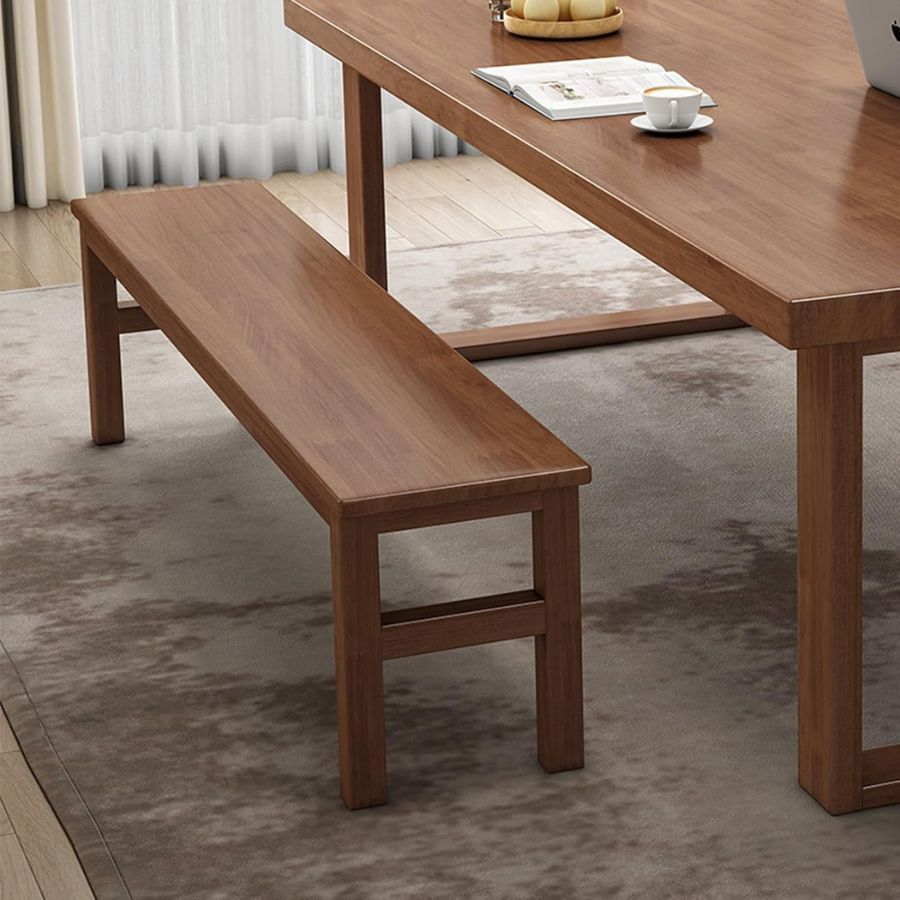 carpentray dining wood bench seat, kitchen bench chair with rounded corner, end of bed bench