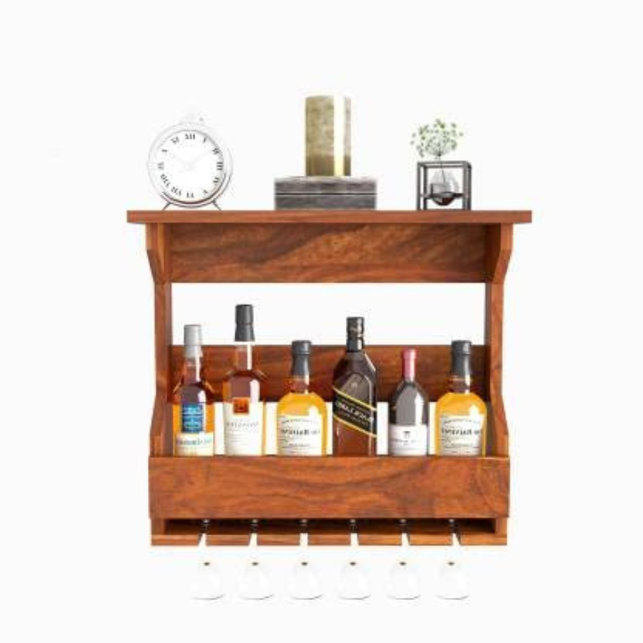 Carpentray Solid Sheesham Wood Bar Cabinet | Wooden Bar Cabinet for Bar, Hotel
