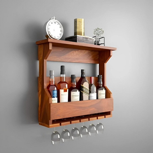 Carpentray Solid Sheesham Wood Bar Cabinet | Wooden Bar Cabinet for Bar, Hotel