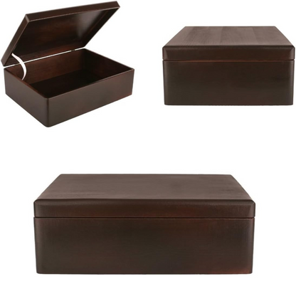 carpentray wooden box storage with hinged lid | 15.8 x 11.8 x 5.5 inches (+-0.5) | gift box for tool dog toy shoes clothes kitchen storage document