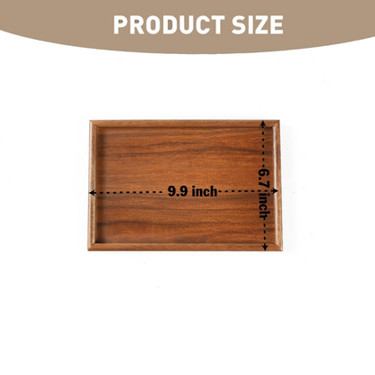 carpentray premium dining rectangular wooden tray 10"-100% natural walnut wood serving platter