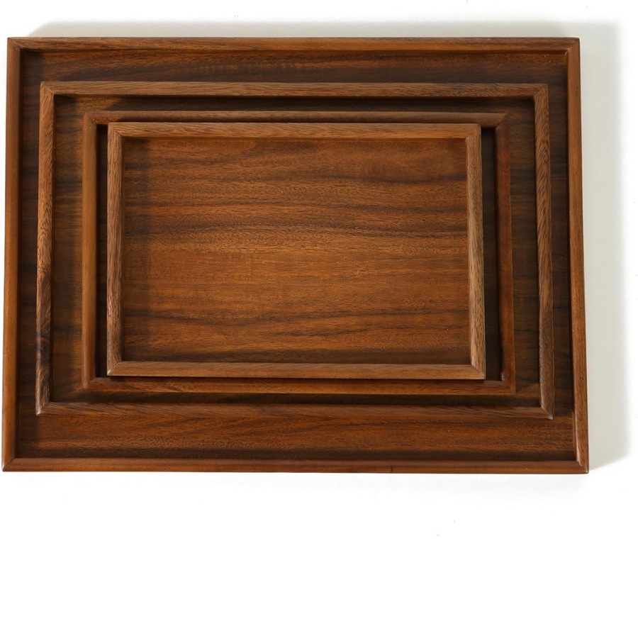 carpentray rectangular wooden tray 16"-100% natural walnut wood serving platter