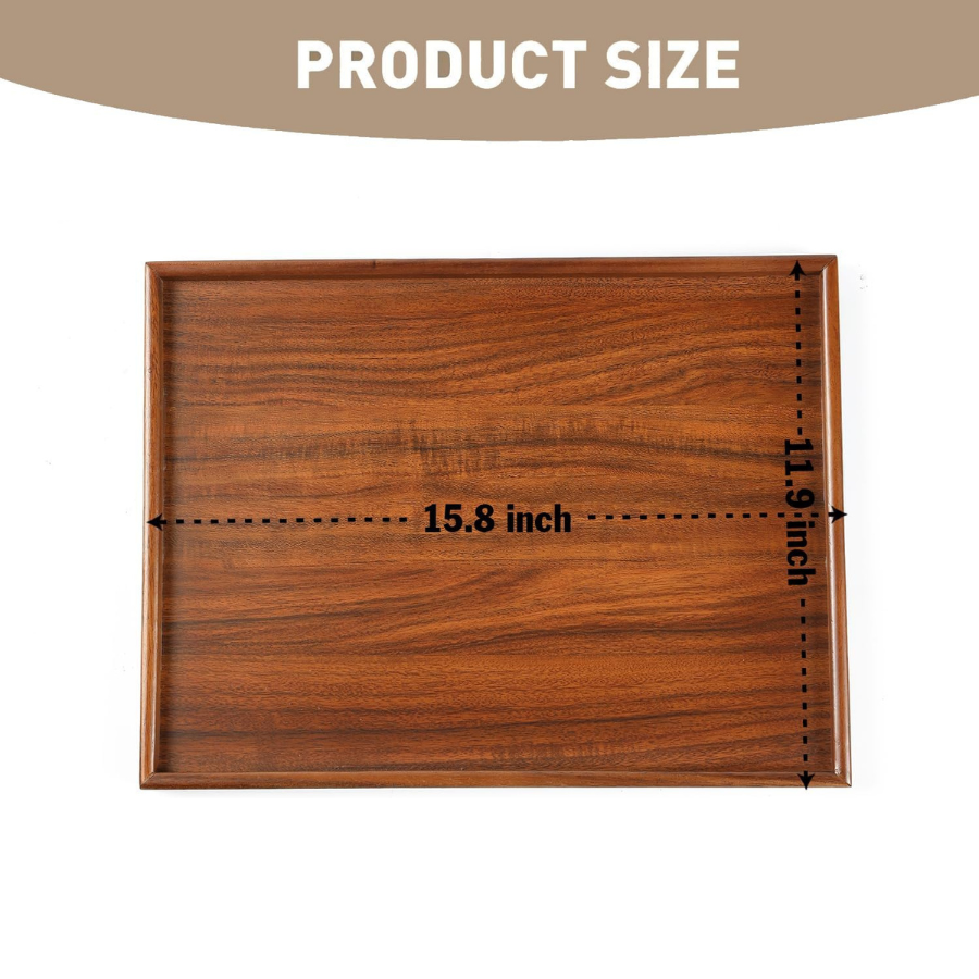 carpentray rectangular wooden tray 16"-100% natural walnut wood serving platter