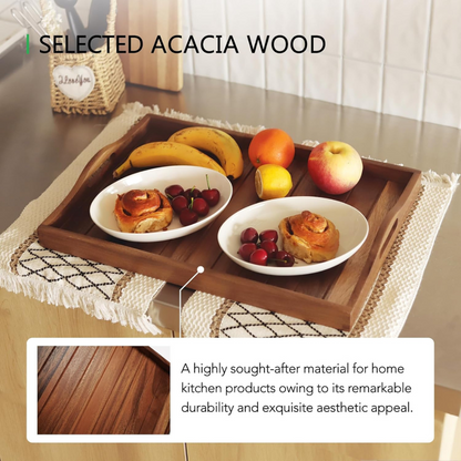 carpentray wooden serving tray with handles 15 x 12 inch (color natural)