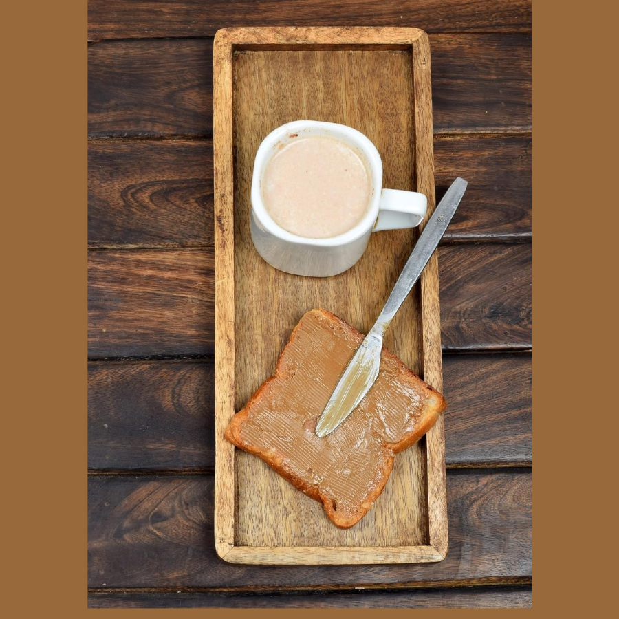 mango wood serving platter with raised edge -set of 3 (12" x 5" x 0.75")