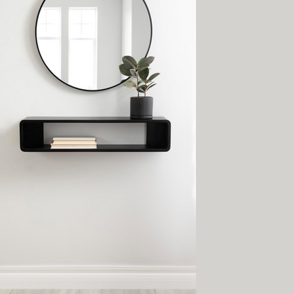 carpentray modern wood floating console table, 30 x 7 x 7, black