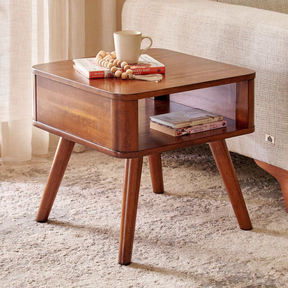 carpentray wooden end table for living room