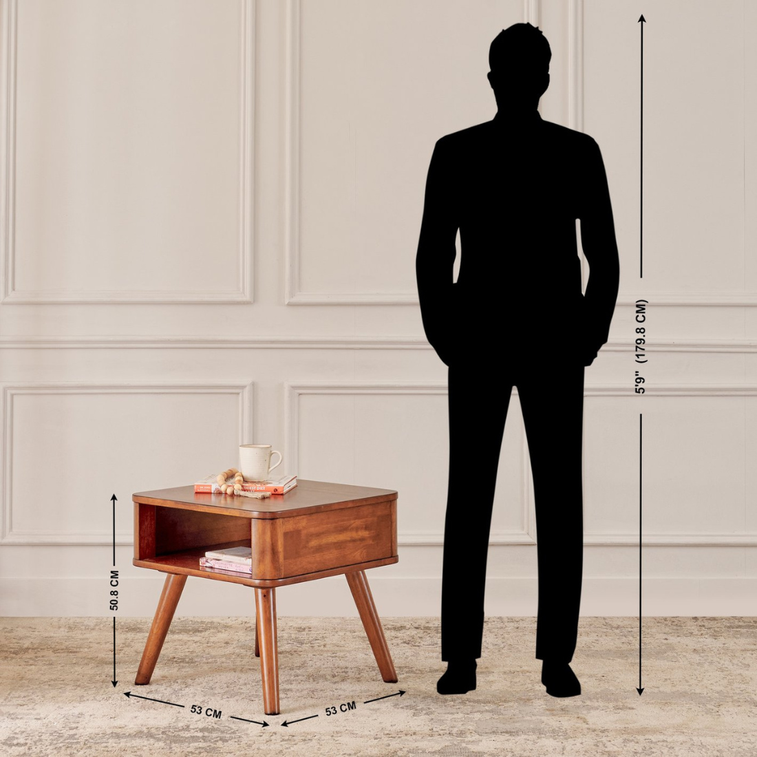 Carpentray Wooden End Table for Living Room