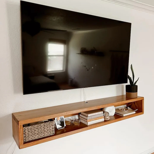 Carpentray 80Cm Wooden Wall Tv Cabinet (Brown) Small