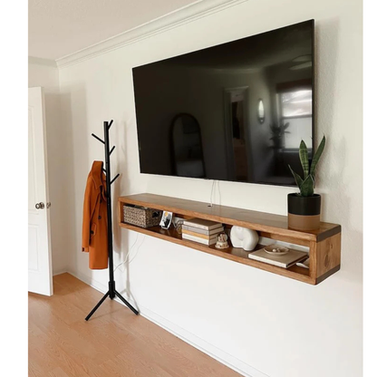 carpentray 80cm wooden wall tv cabinet (brown) small
