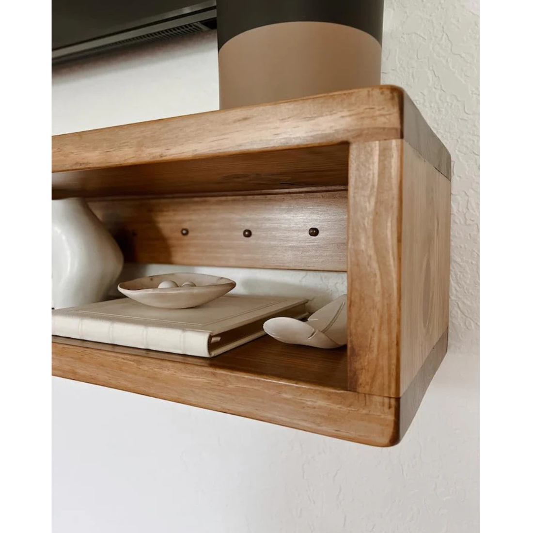 Carpentray 80Cm Wooden Wall Tv Cabinet (Brown) Small