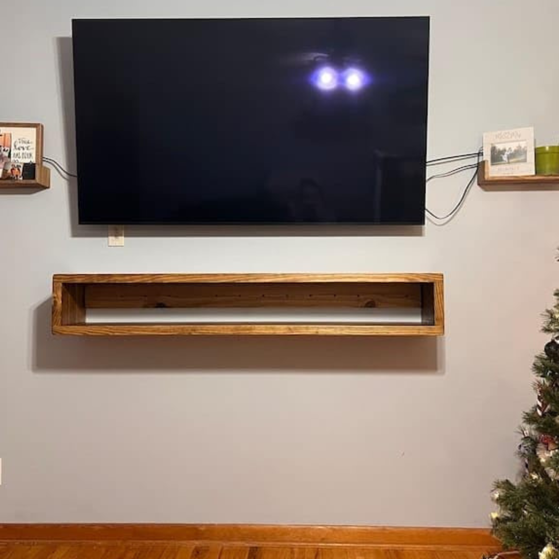 carpentray 80cm wooden wall tv cabinet (brown) small