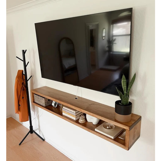 Carpentray 100Cm Wooden Wall Tv Cabinet (Brown) Medium