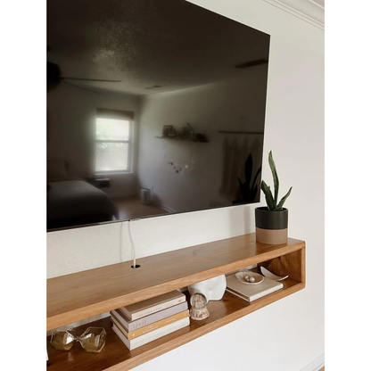 carpentray 100cm wooden wall tv cabinet (brown) medium
