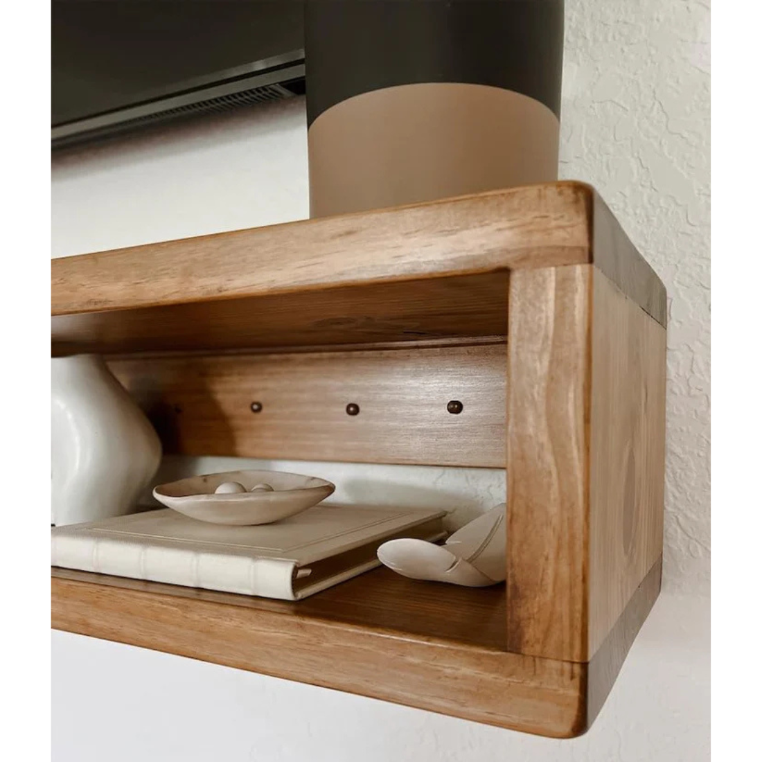 carpentray 100cm wooden wall tv cabinet (brown) medium