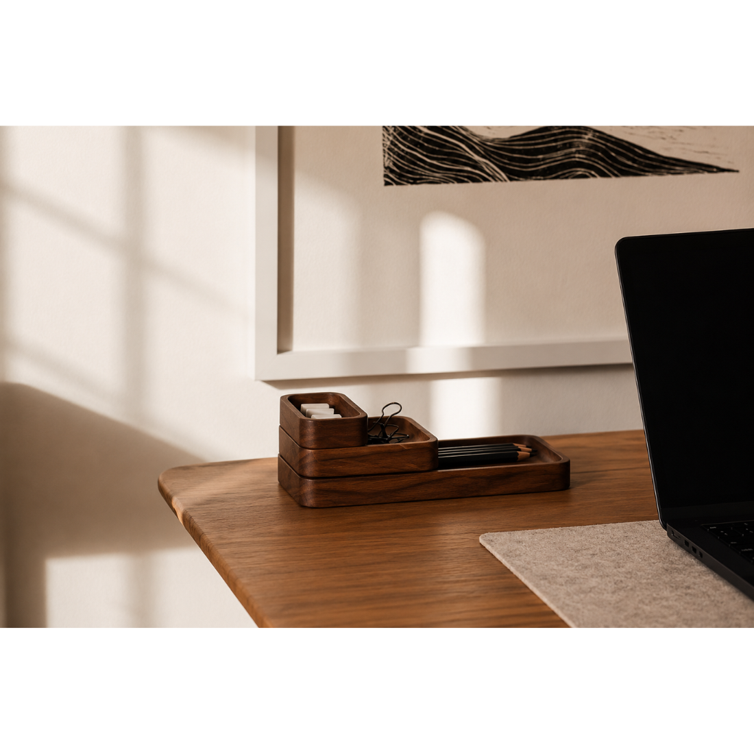 Carpentray Wooden Pen Tray
