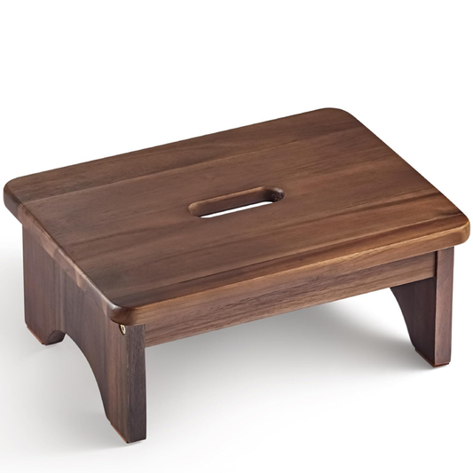Carpentray Wooden Step Stool, 6.5'' One Step Stool for Adults (Walnut)