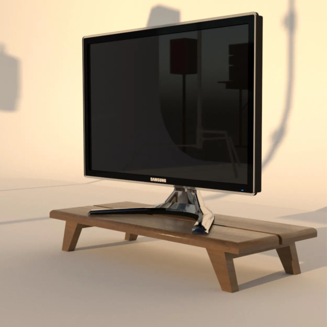 Carpentray 60cm Long Wooden Monitor Riser Satnd