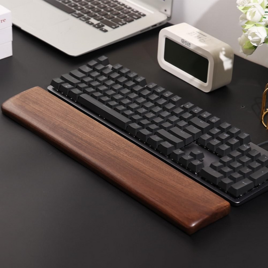 Carpentray Wooden Wrist Rest, Walnut Wood Keyboard Wrist Rest, Ergonomic Palm Rest, Support Pad, Keyboard Accessory for Computer, Laptop, Home & Office (Black Walnut, 17.3" L x 3.15" W x 0.78" H)