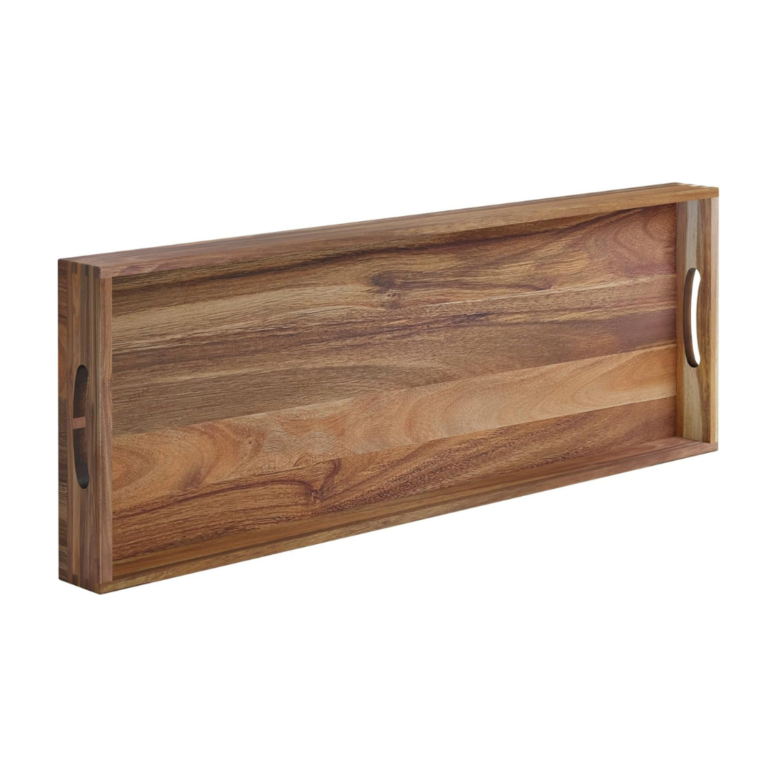 carpentray extra large acacia wood serving board with handles, 36 x 12 inches