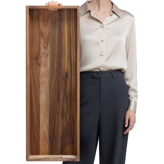 Carpentray Extra Large Acacia Wood Serving Board with Handles, 36 x 12 inches