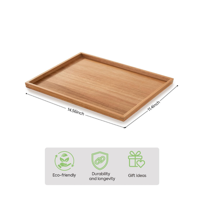 carpentray sheesham wood serving tray: rectangular wooden tray