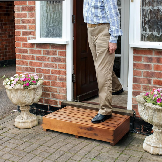 Carpentray 6.5 inch Height Wooden Step Stool (Light Brown)