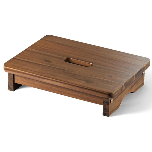 Carpentray Wooden Step Stool, 3.5'' One Step Stool for Adults (Walnut)
