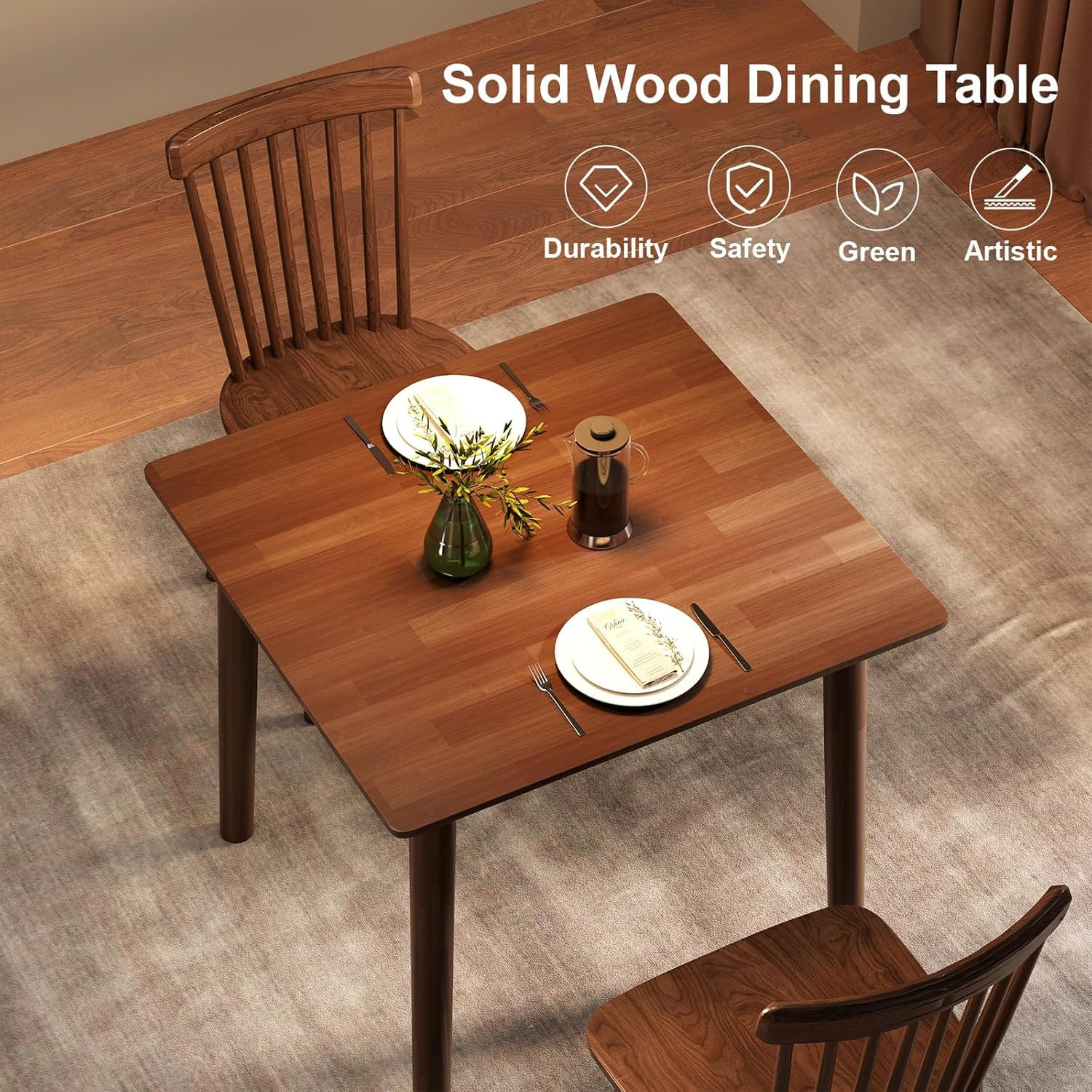 carpentray 30" square 4 seater dining table