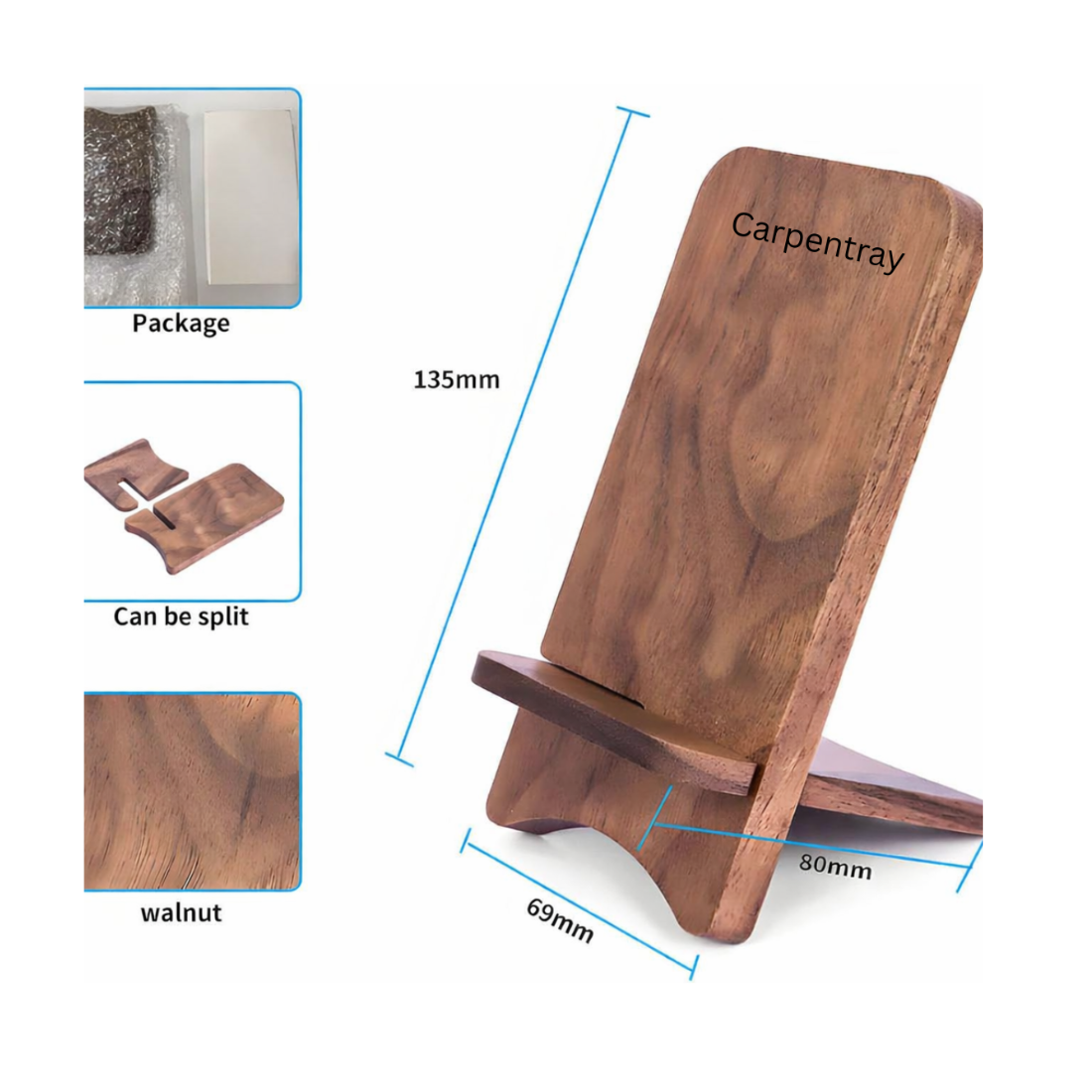Carpentray Wooden Mobile Stand