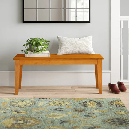 carpentray 100cm long wooden seating bench teak finish