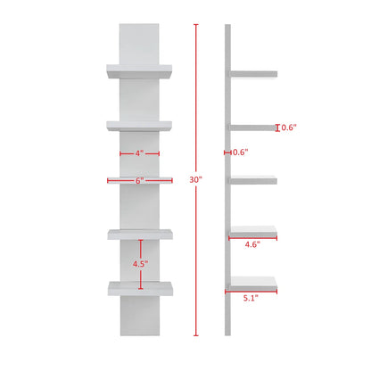 carpentray 5 tier column wall shelf
